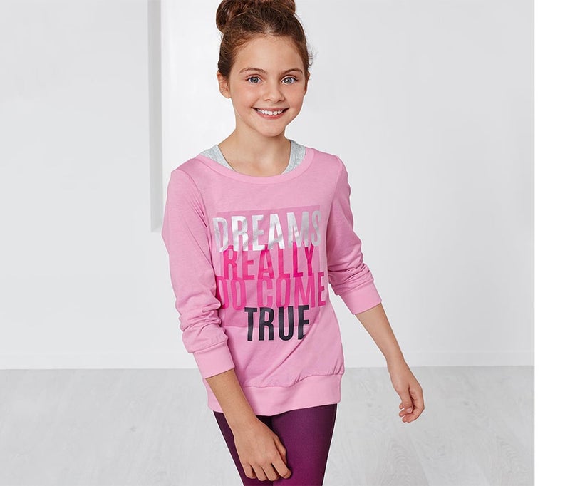 Tchibo Girls Sweatshirt With Tank Top, Pink - Image 1
